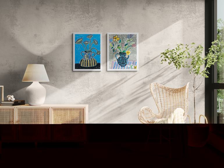 Original Expressionism Floral Painting by Marous Artist
