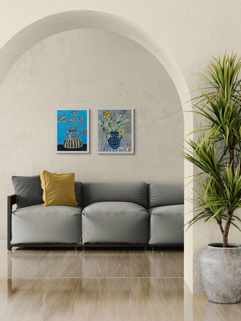 Original Expressionism Floral Painting by Marous Artist