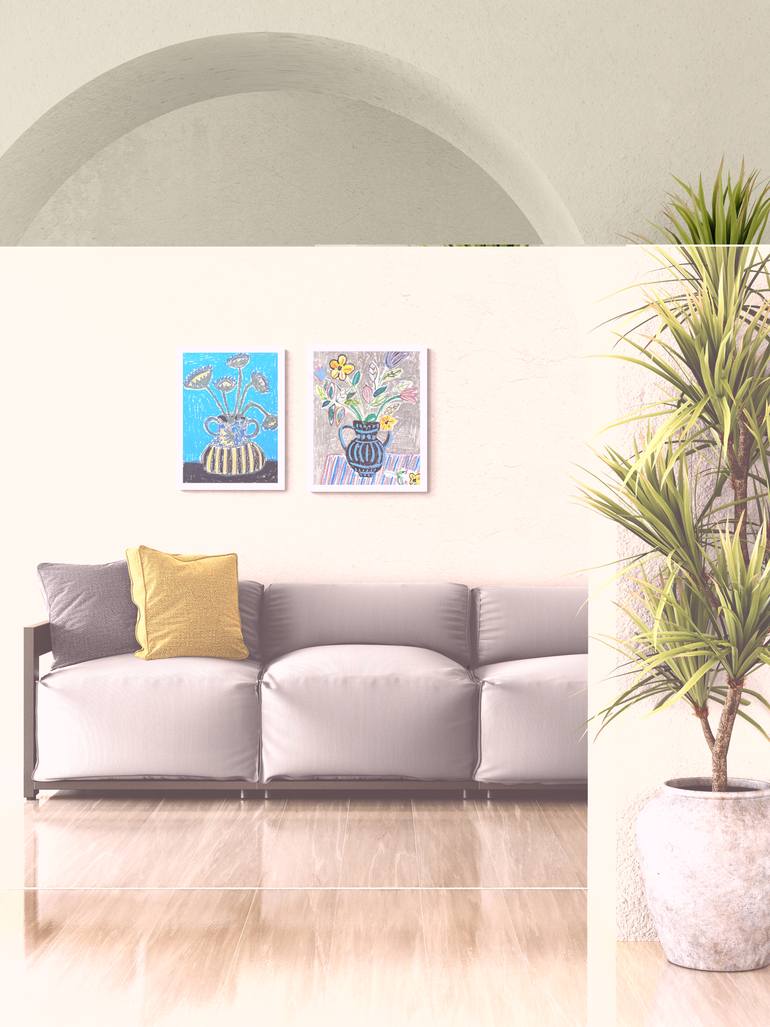 Original Expressionism Floral Painting by Marous Artist