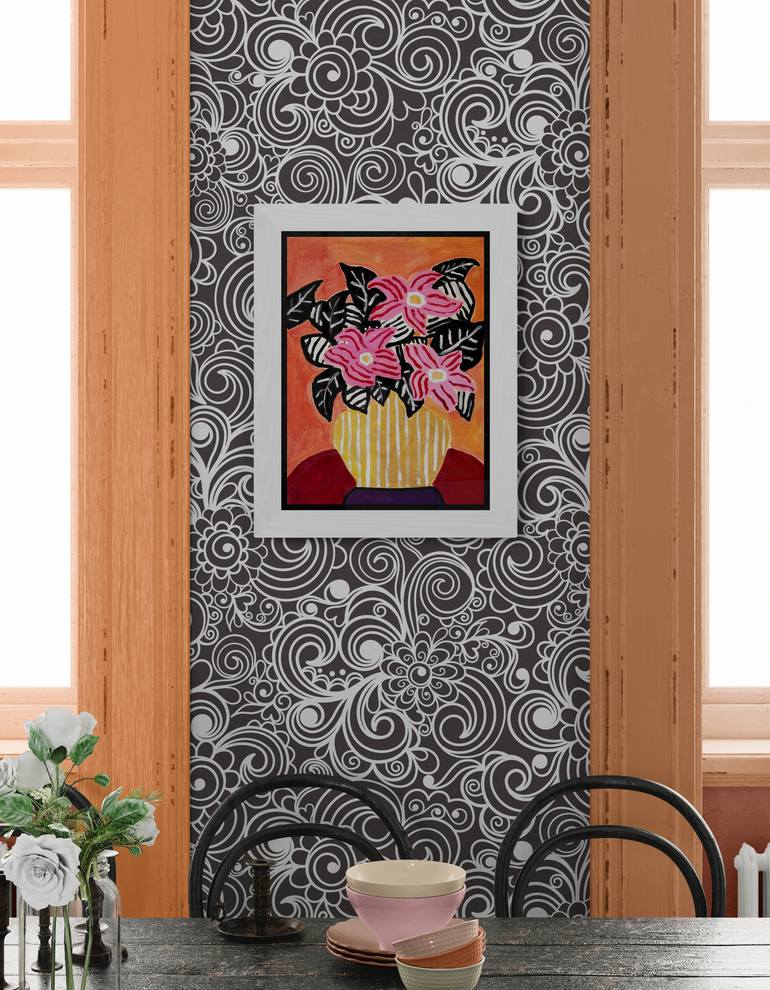 Original Expressionism Floral Painting by Marous Artist