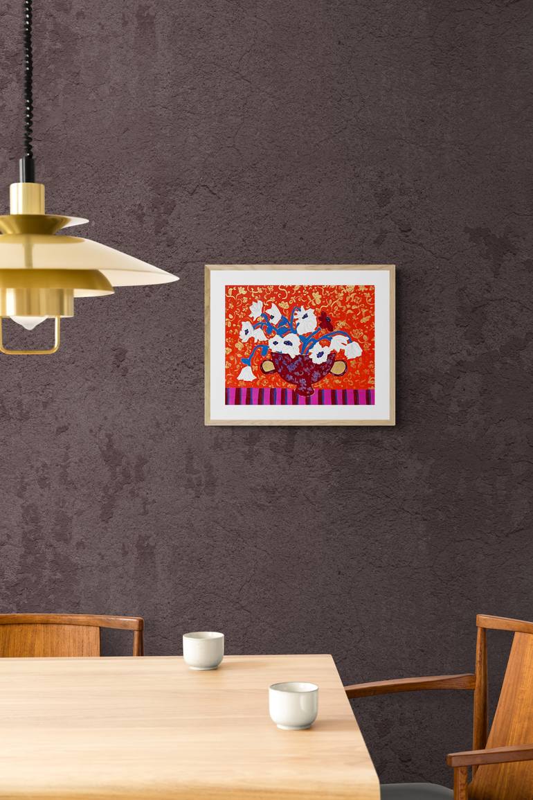Original Baroque Floral Painting by Marous Artist