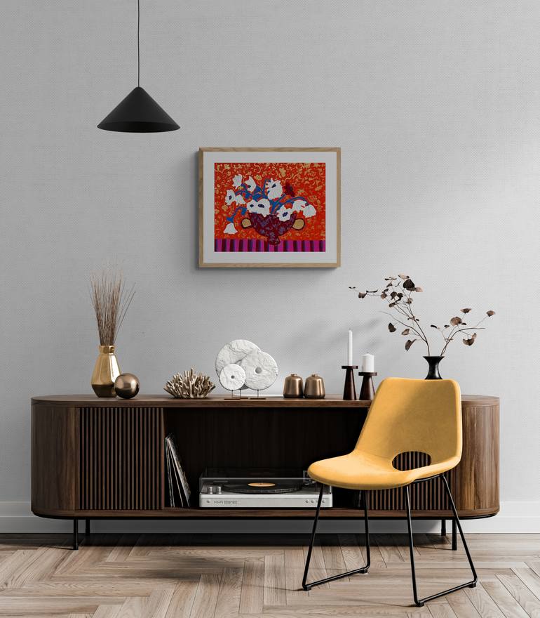 Original Baroque Floral Painting by Marous Artist