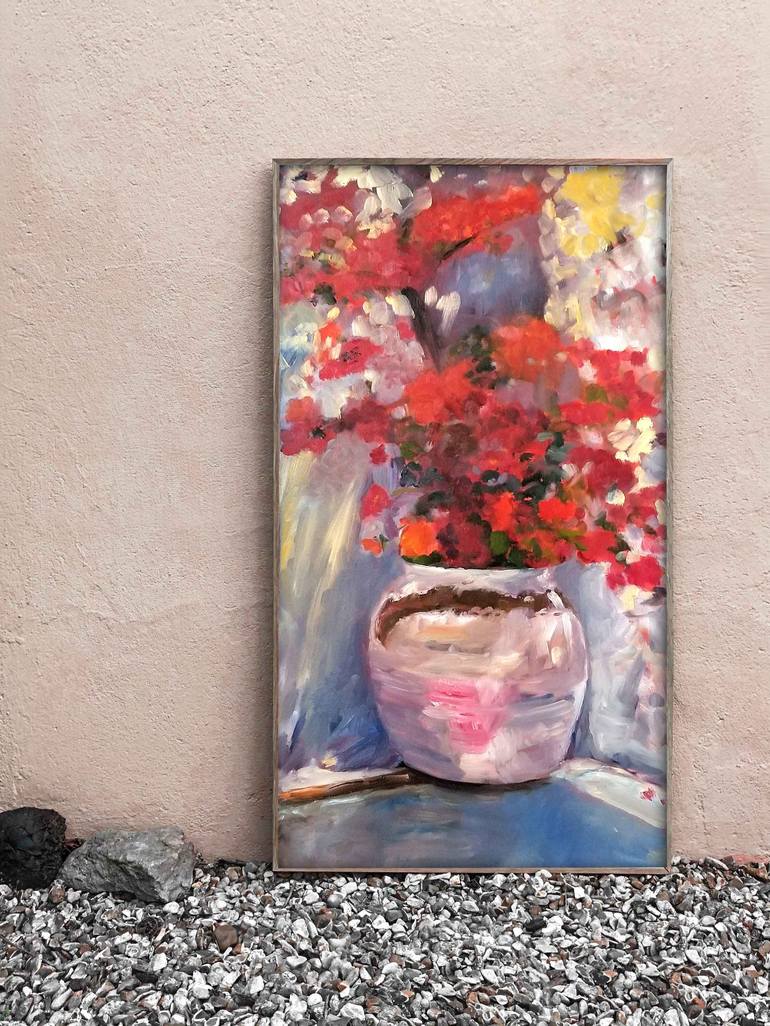 Original Impressionism Floral Painting by Marous  Artist