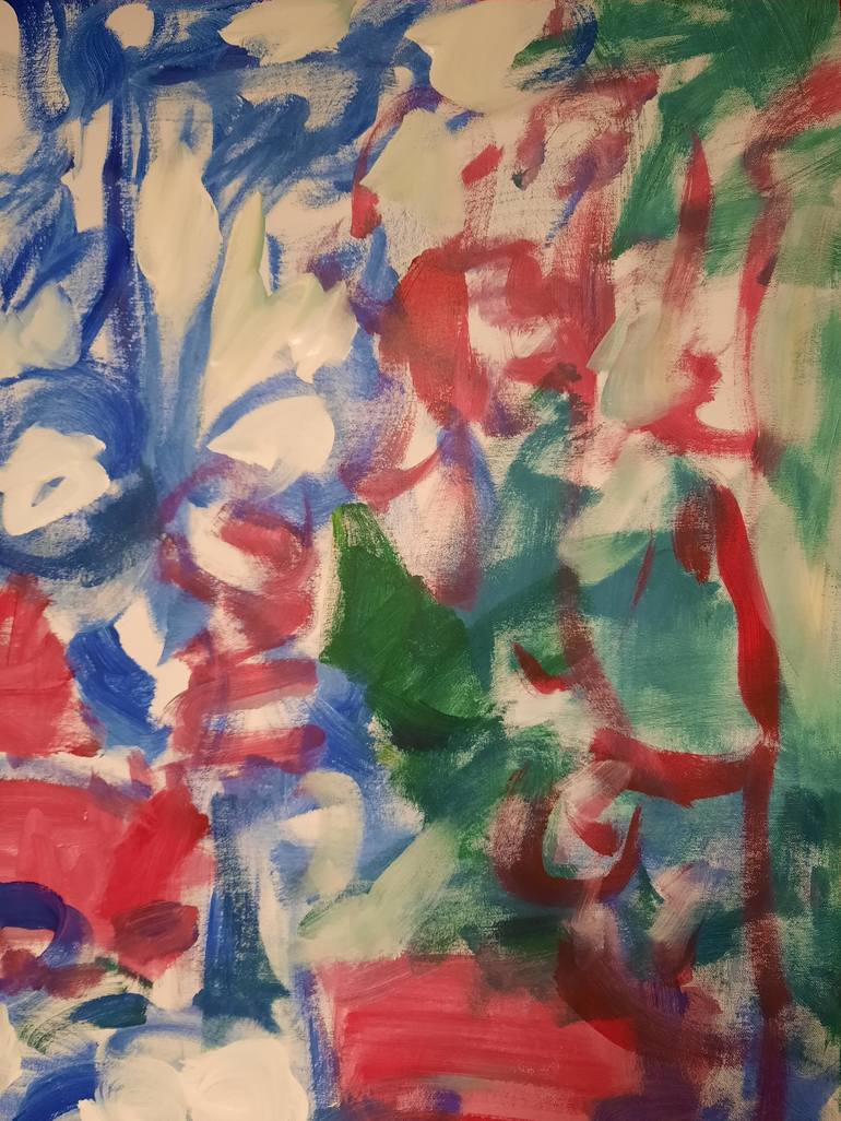 Original Abstract Garden Painting by Marous Artist