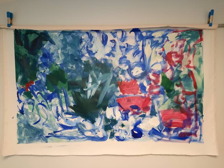 Original Abstract Garden Painting by Marous Artist
