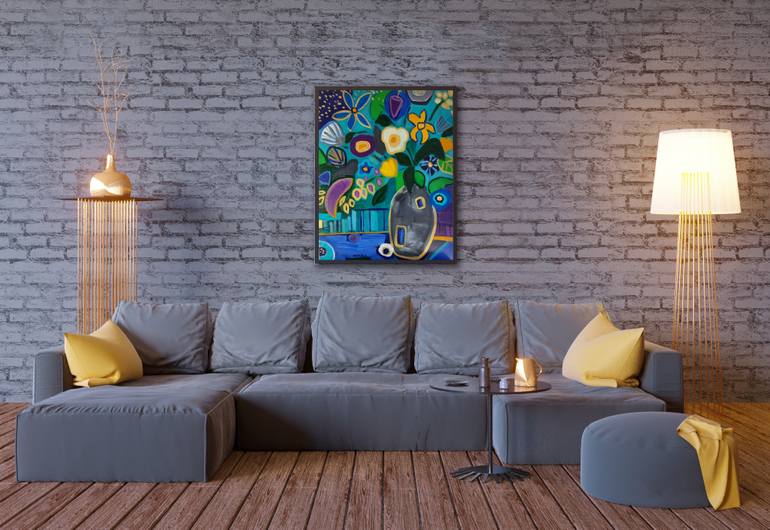 Original Expressionism Floral Painting by Marous Artist