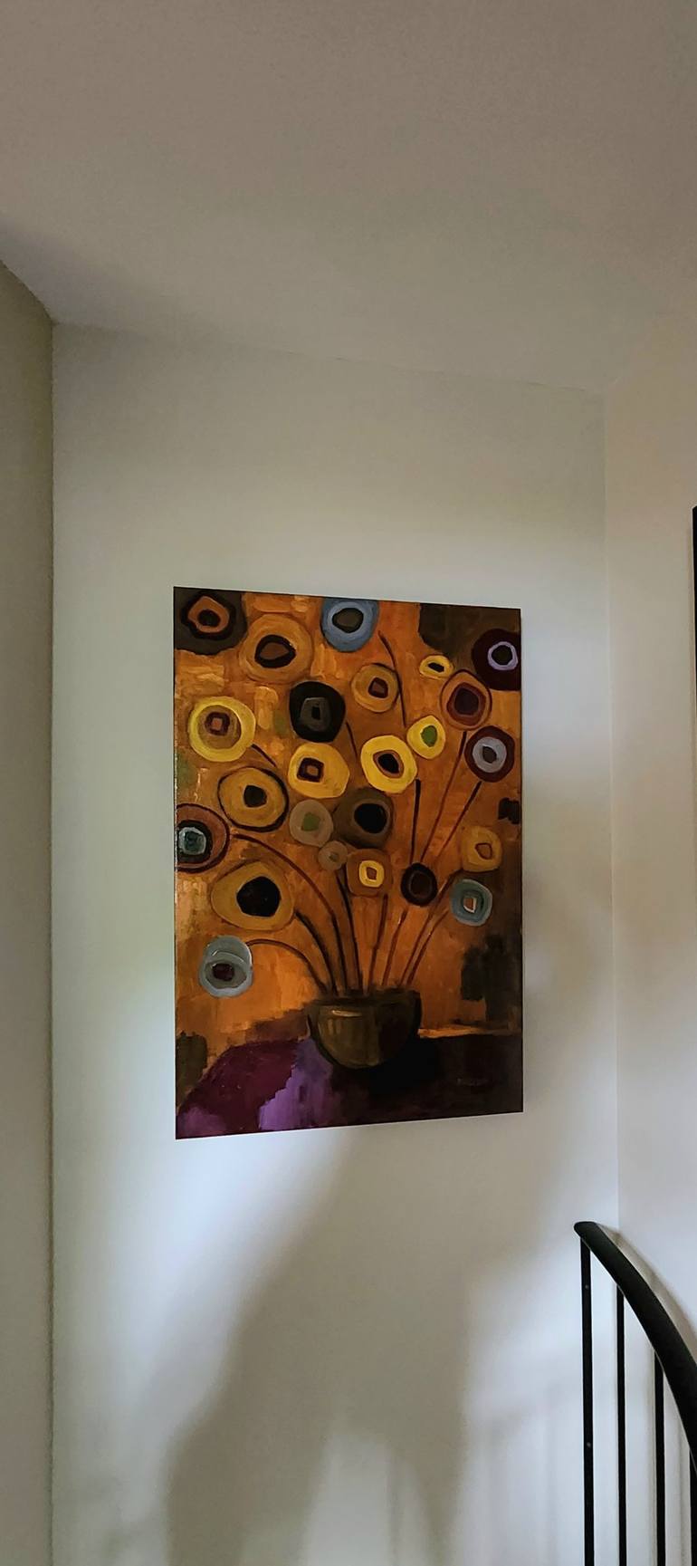 Original Abstract Floral Painting by Marous Artist