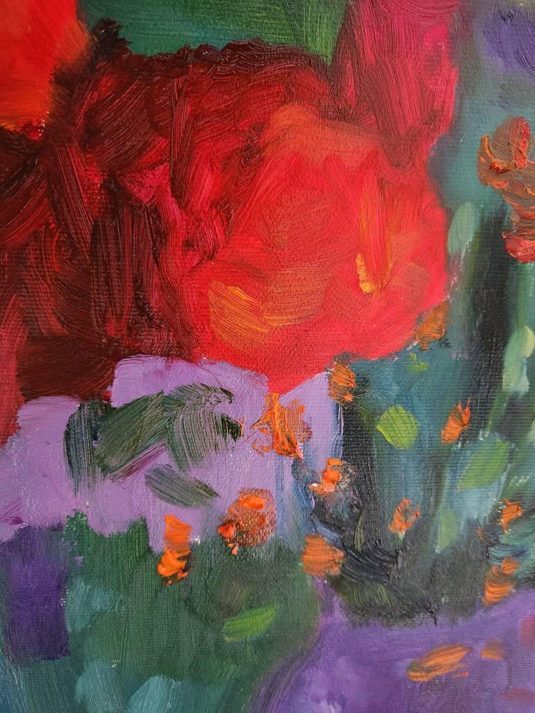Original Expressionism Floral Painting by Marous  Artist
