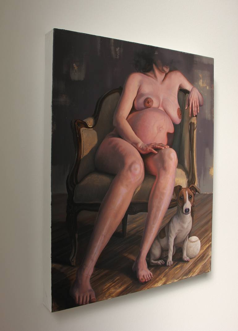 Original Expressionism Nude Painting by Maxi Mv