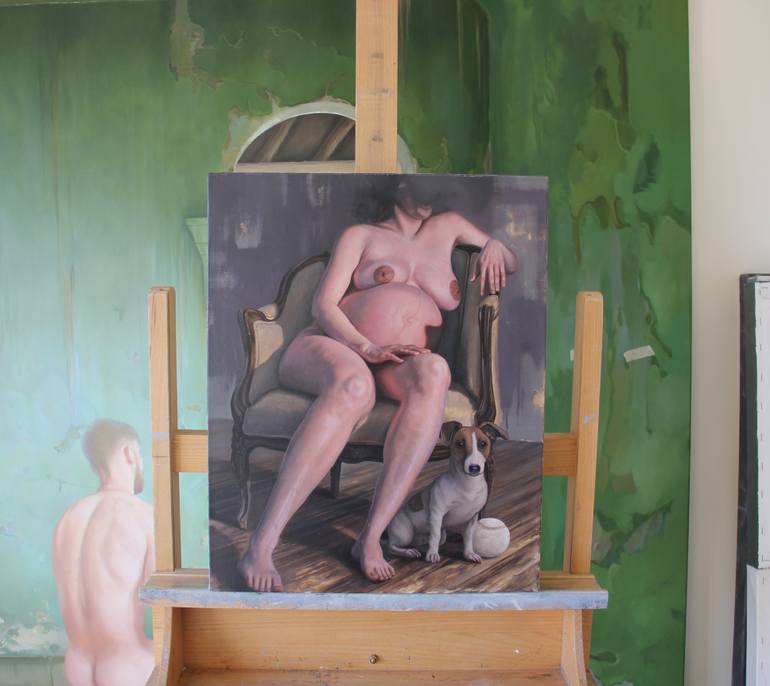 Original Expressionism Nude Painting by Maxi Mv