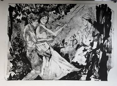 Original Figurative Women Printmaking by Arsentij Pawlow