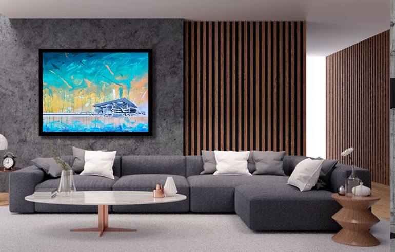 Original Abstract Architecture Painting by Sneak Pulley