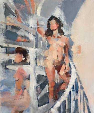 Original Abstract Expressionism Nude Paintings by Coline Rohart
