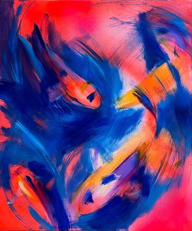 Original Abstract Expressionism Fish Paintings by Coline Rohart