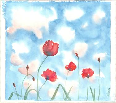 Print of Impressionism Floral Paintings by MIMI SEGINA