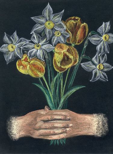 Print of Expressionism Floral Drawings by MIMI SEGINA
