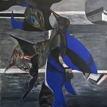 Original Abstract Animal Painting by Raphaele Cohen-Bacry