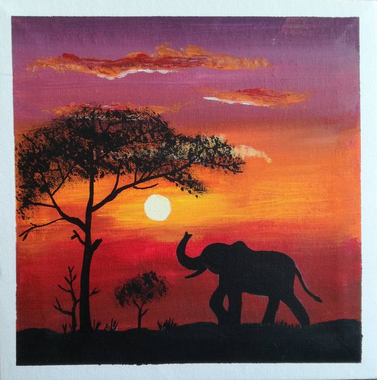 Afrika Painting by Emoke Molnar | Saatchi Art