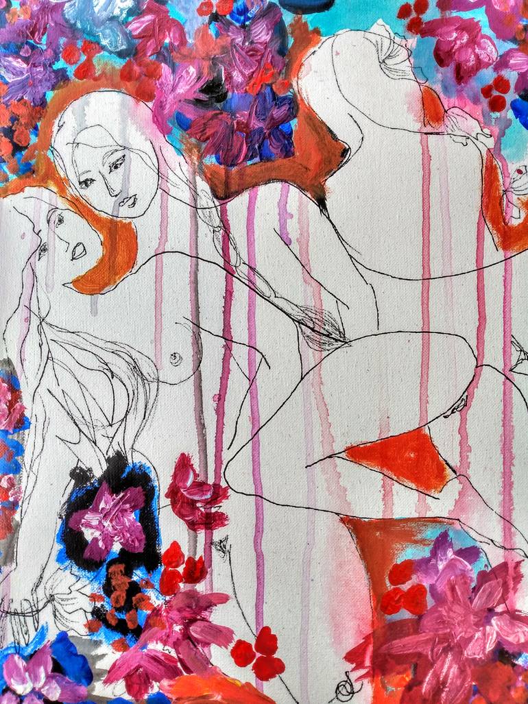 Original Figurative Erotic Painting by Shuang Pan