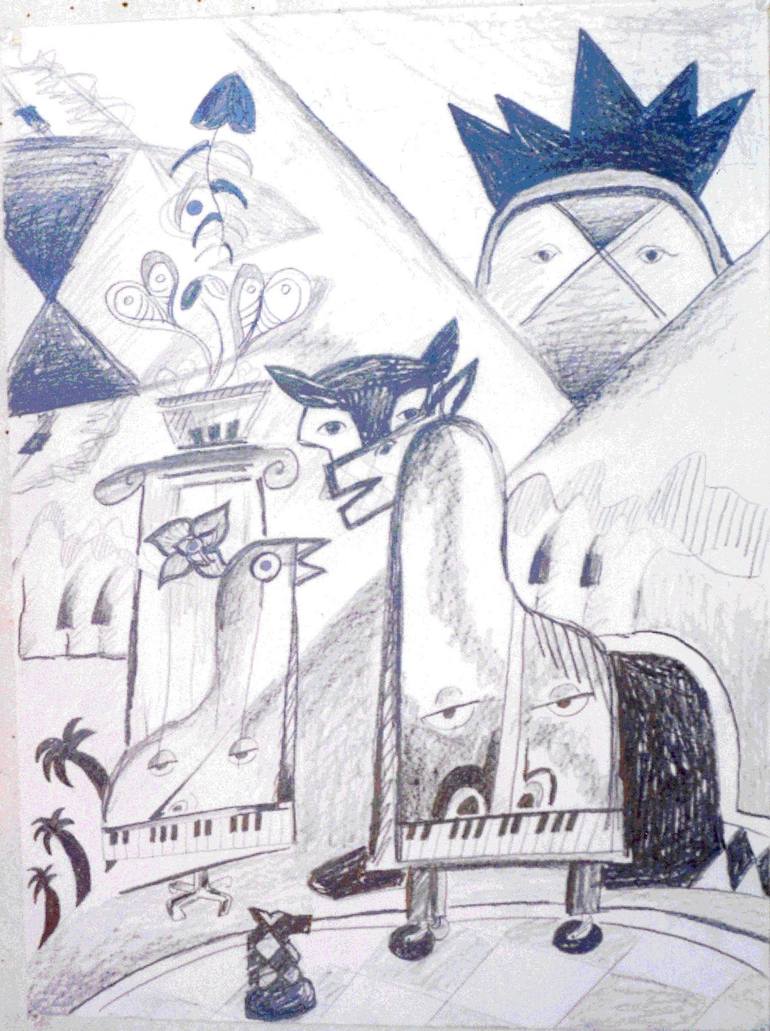 Musical Muse Drawing by Miles Arakaki | Saatchi Art