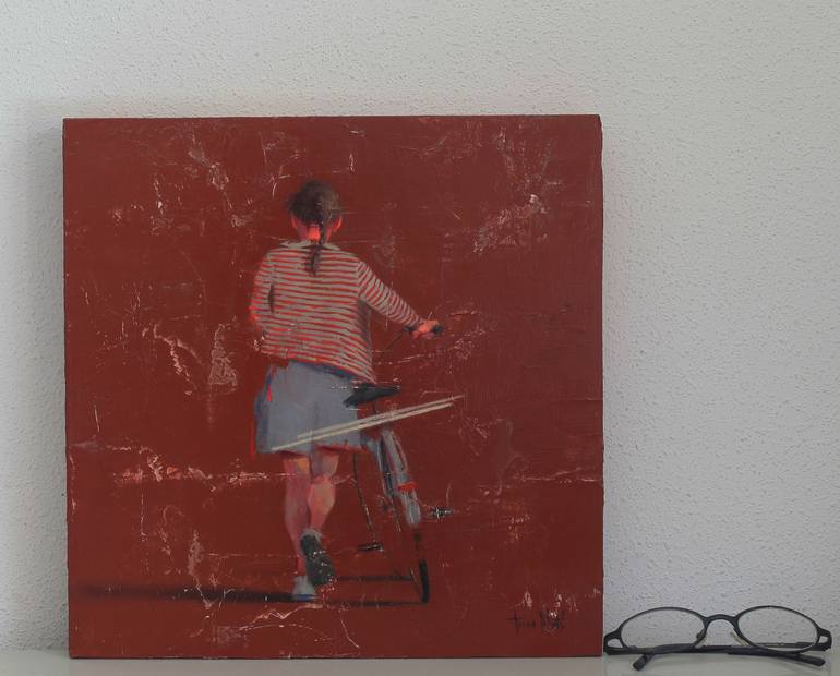 Original Bicycle Painting by Tomasa Martin