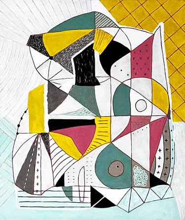 Original Cubism Geometric Paintings by Miguel Larraz