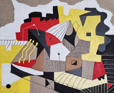 Original Cubism Abstract Paintings by Miguel Larraz
