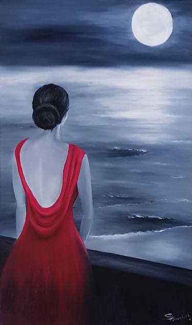 Desire Under The Moonlight Painting By Semeramida Dorobat Saatchi Art