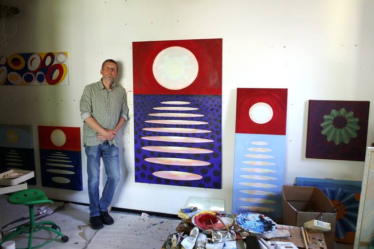 Original Conceptual Abstract Painting by Kees Schouten