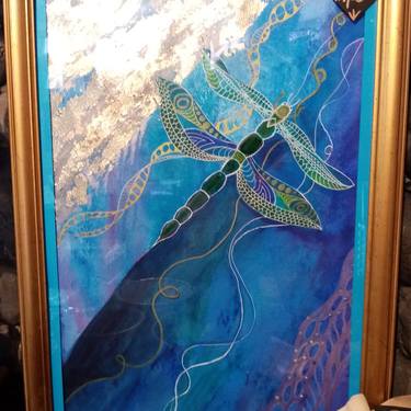 Original Abstract Nature Mixed Media by jeanine eddison