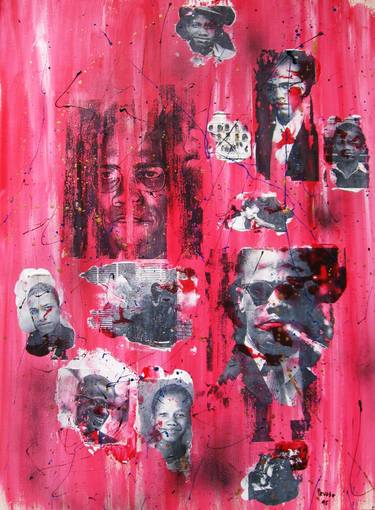 Original Abstract Expressionism Political Collage by Althea Adah Recuerdo