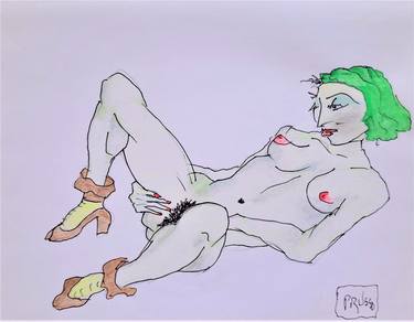 Original Figurative Erotic Drawings by Althea Adah Recuerdo
