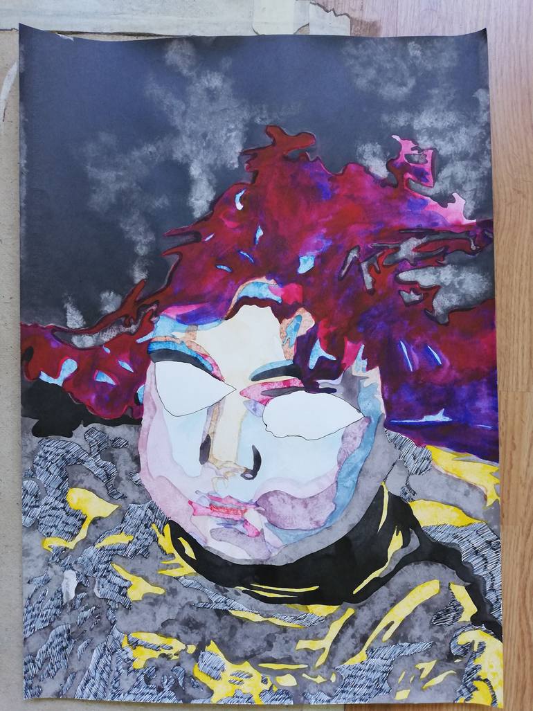 Original Modernism People Painting by Maria Lapteva