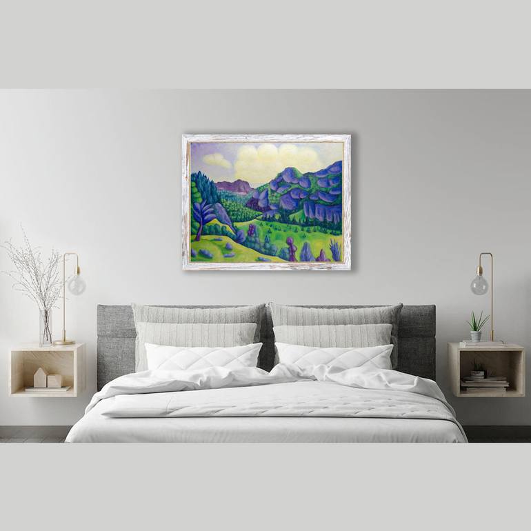 Original Modernism Landscape Painting by Boris Subotic