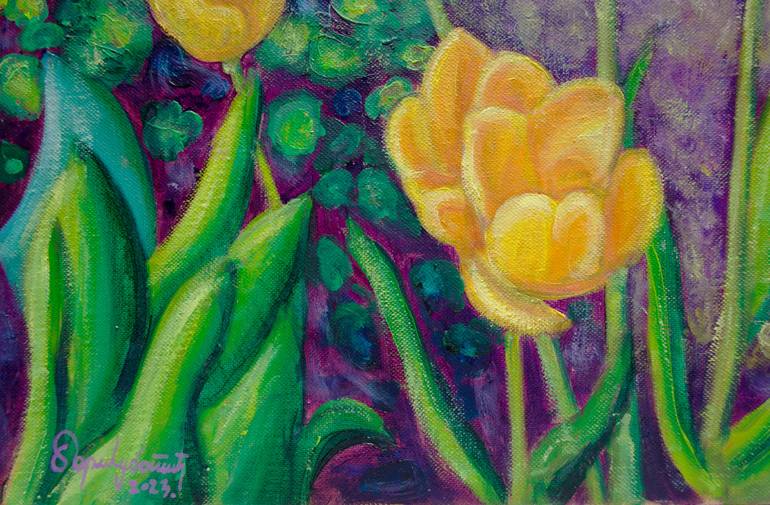 Original Impressionism Floral Painting by Boris Subotic