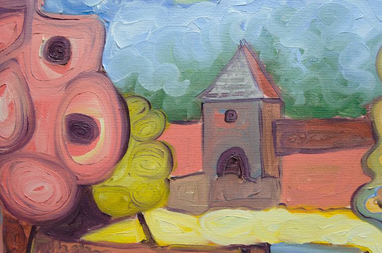 Original Modernism Landscape Painting by Boris Subotic