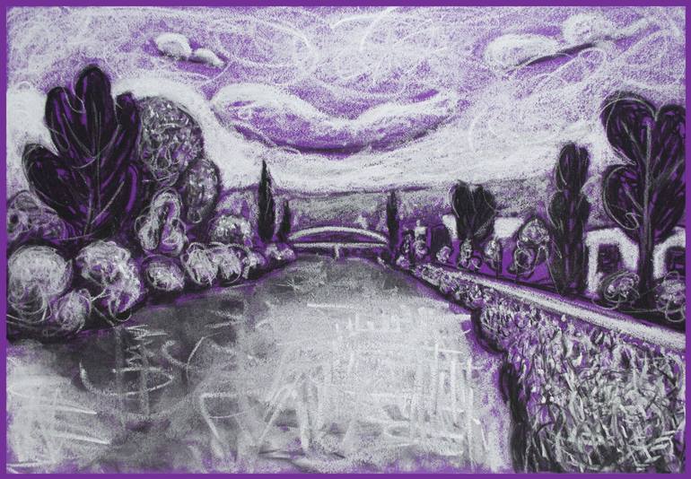 Original Modern Landscape Drawing by Boris Subotic