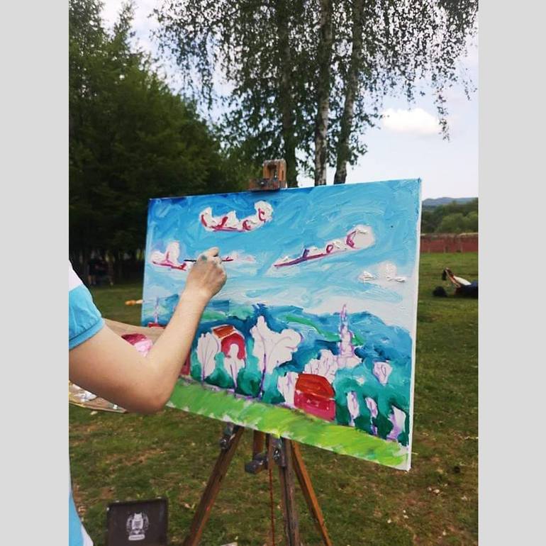 Original Modernism Landscape Painting by Boris Subotic