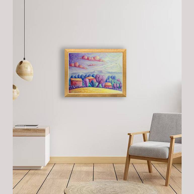 Original Modernism Landscape Painting by Boris Subotic