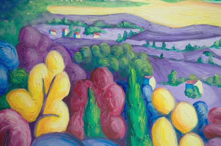 Original Modernism Landscape Painting by Boris Subotic