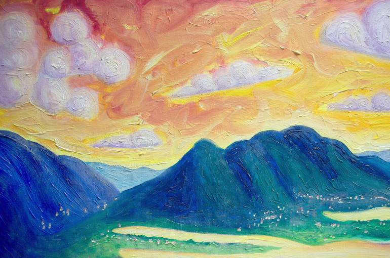 Original Modernism Landscape Painting by Boris Subotic
