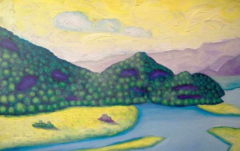Original Modernism Landscape Painting by Boris Subotic