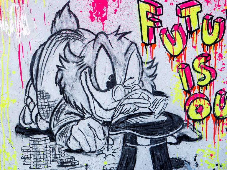Original Modernism Cartoon Painting by Jogis Art