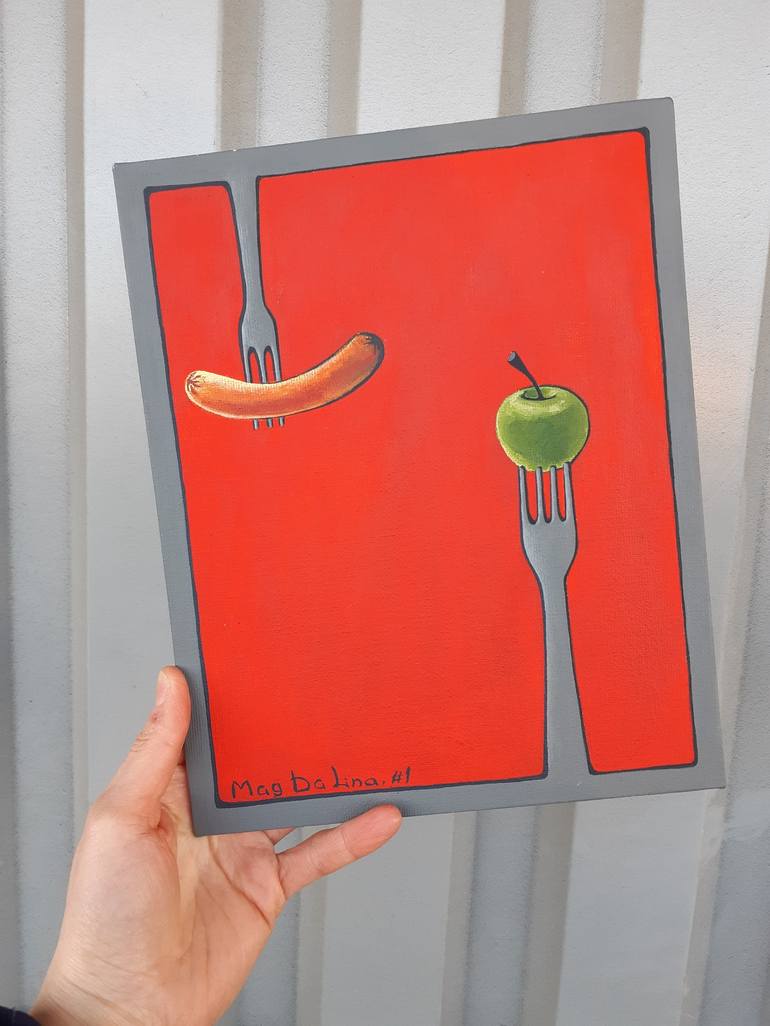 Original Minimalism Food Painting by Anastasiia Magdalina