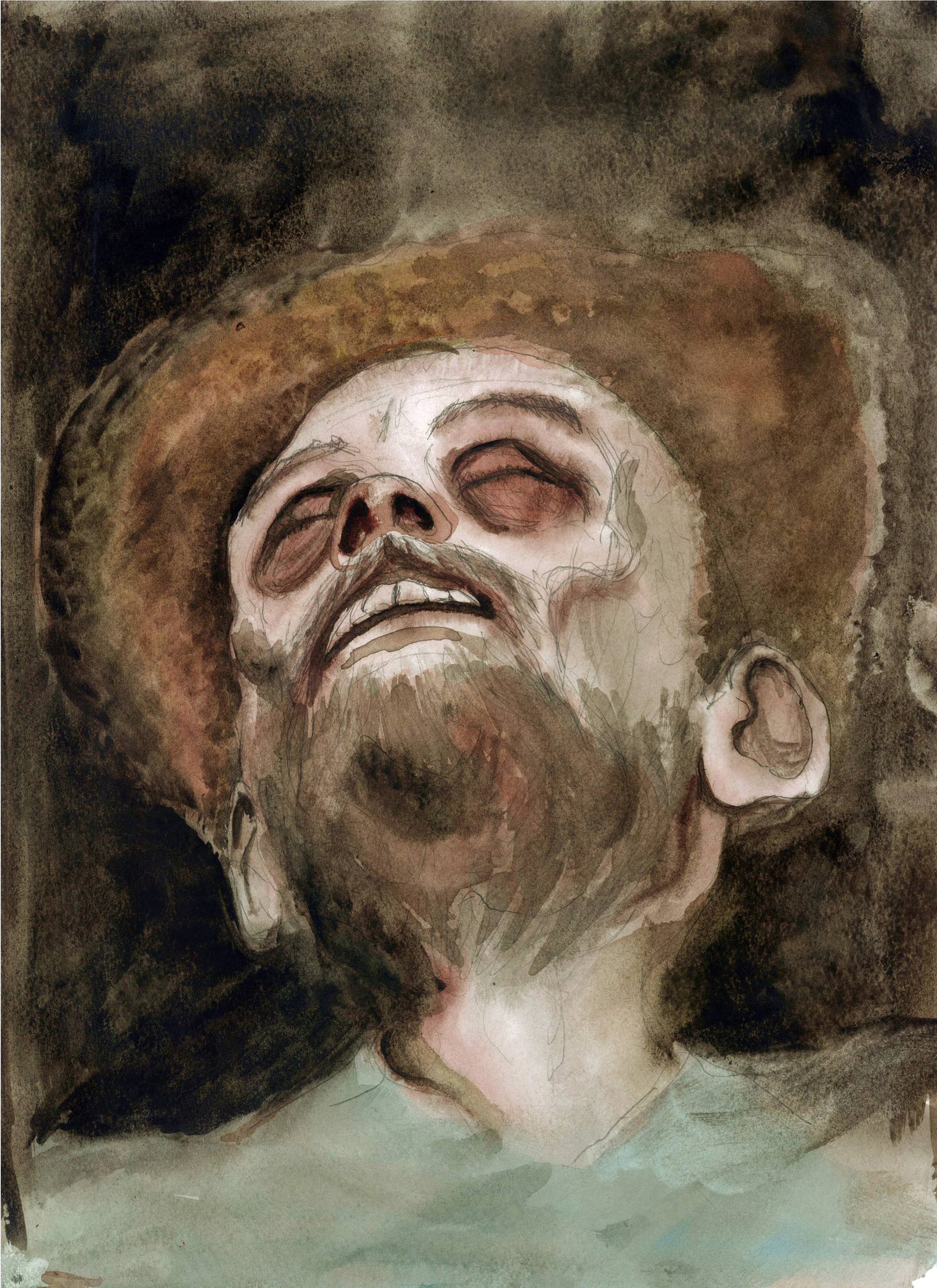 Bob Ross Rotting (watercolor study I) Painting by William Barry