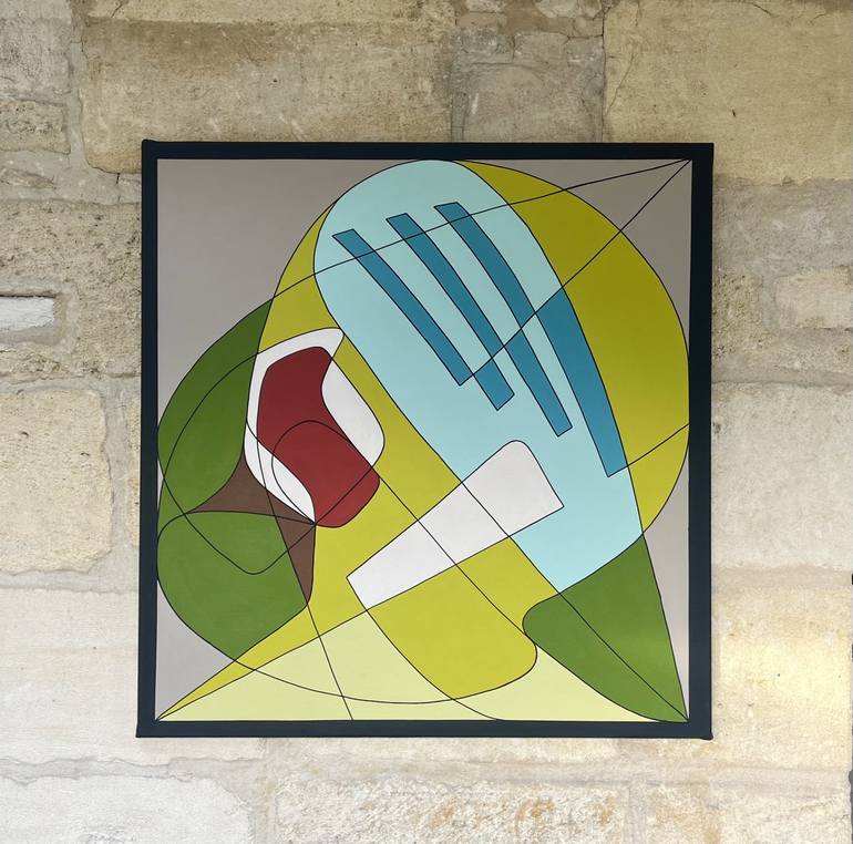 Original Art Deco Architecture Painting by Jeanluc Feugeas