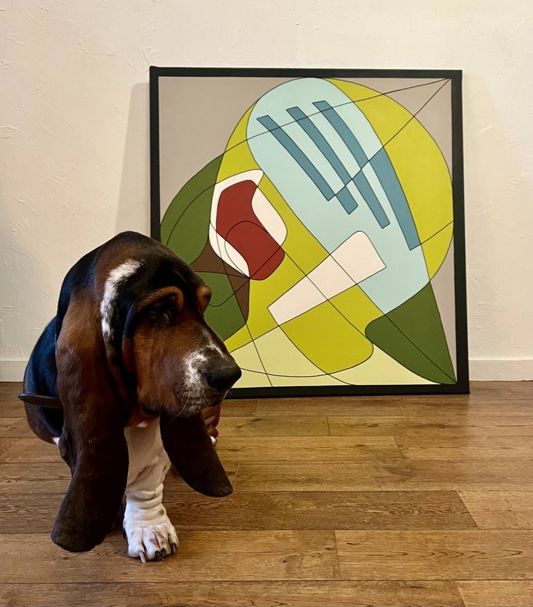 Original Art Deco Architecture Painting by Jeanluc Feugeas