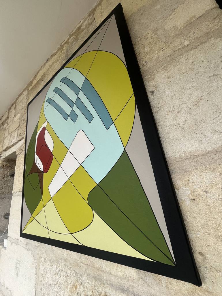 Original Art Deco Architecture Painting by Jeanluc Feugeas