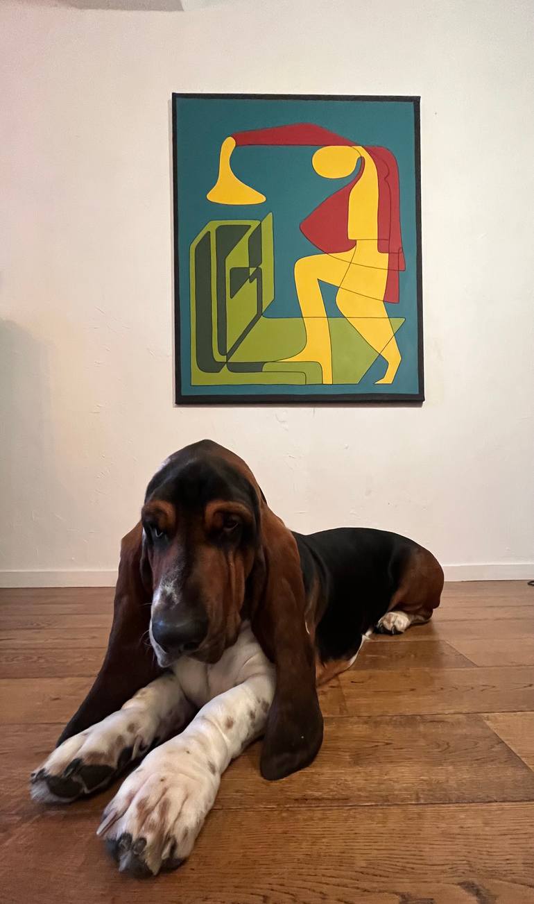 Original Art Deco Architecture Painting by Jeanluc Feugeas