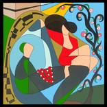 Les amants II - 140 cm x 140 cm by JeanLuc Feugeas